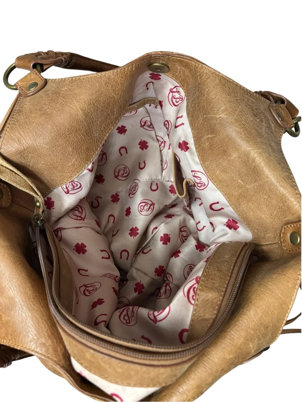 Tan Leather Hobo Tote Bag - Women